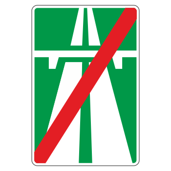 Дорожный знак 5.2 «Конец автомагистрали» (металл 0,8 мм, III типоразмер: 1350х900 мм, С/О пленка: тип А коммерческая)